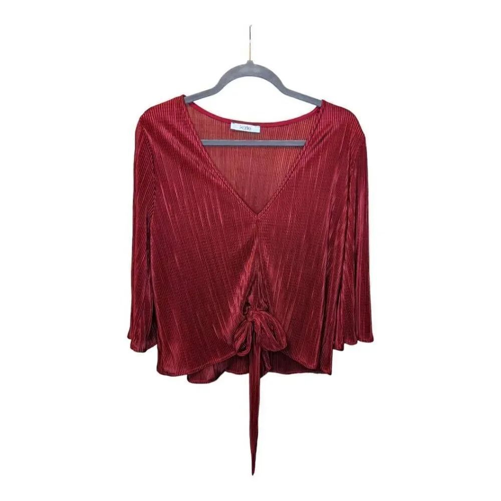 Karlie Long Sleeve V Neck Blouse